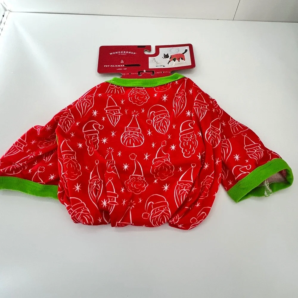 WonderShop Pet Pajamas Christmas Santa Claus Print Red Green Size‎ Large New